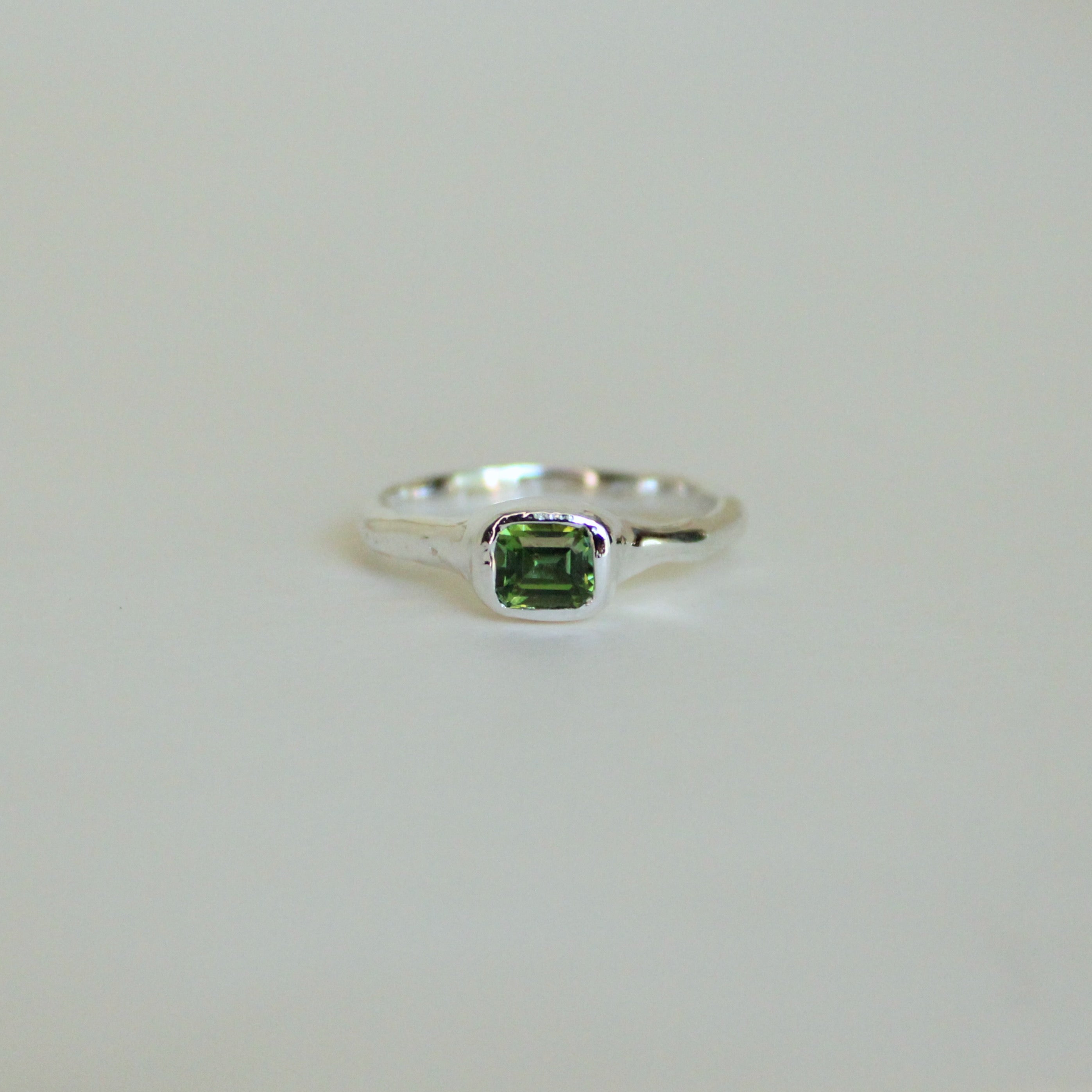 Organic Stacker Green Tourmaline Ring - 2
