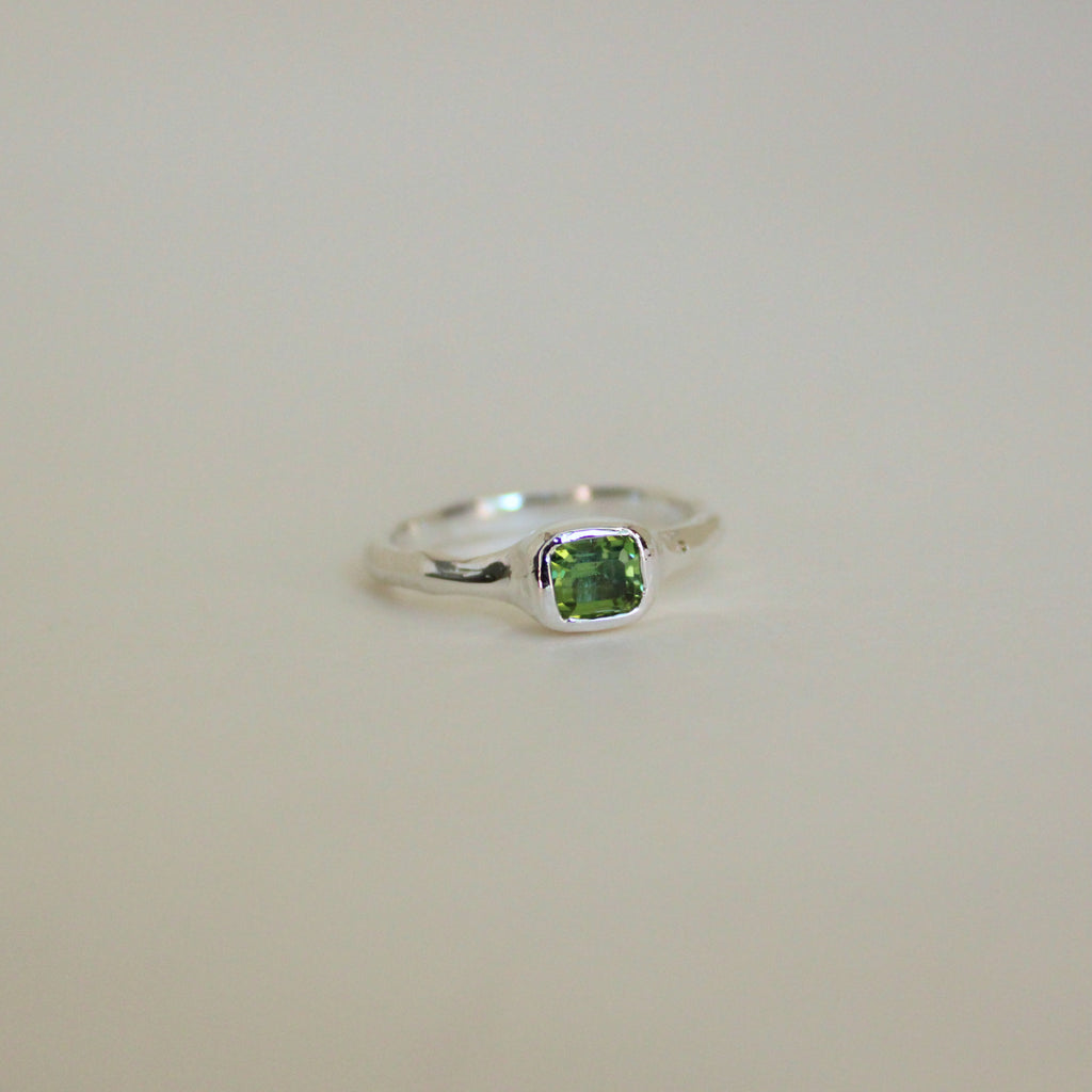 Organic Stacker Green Tourmaline Ring - 2