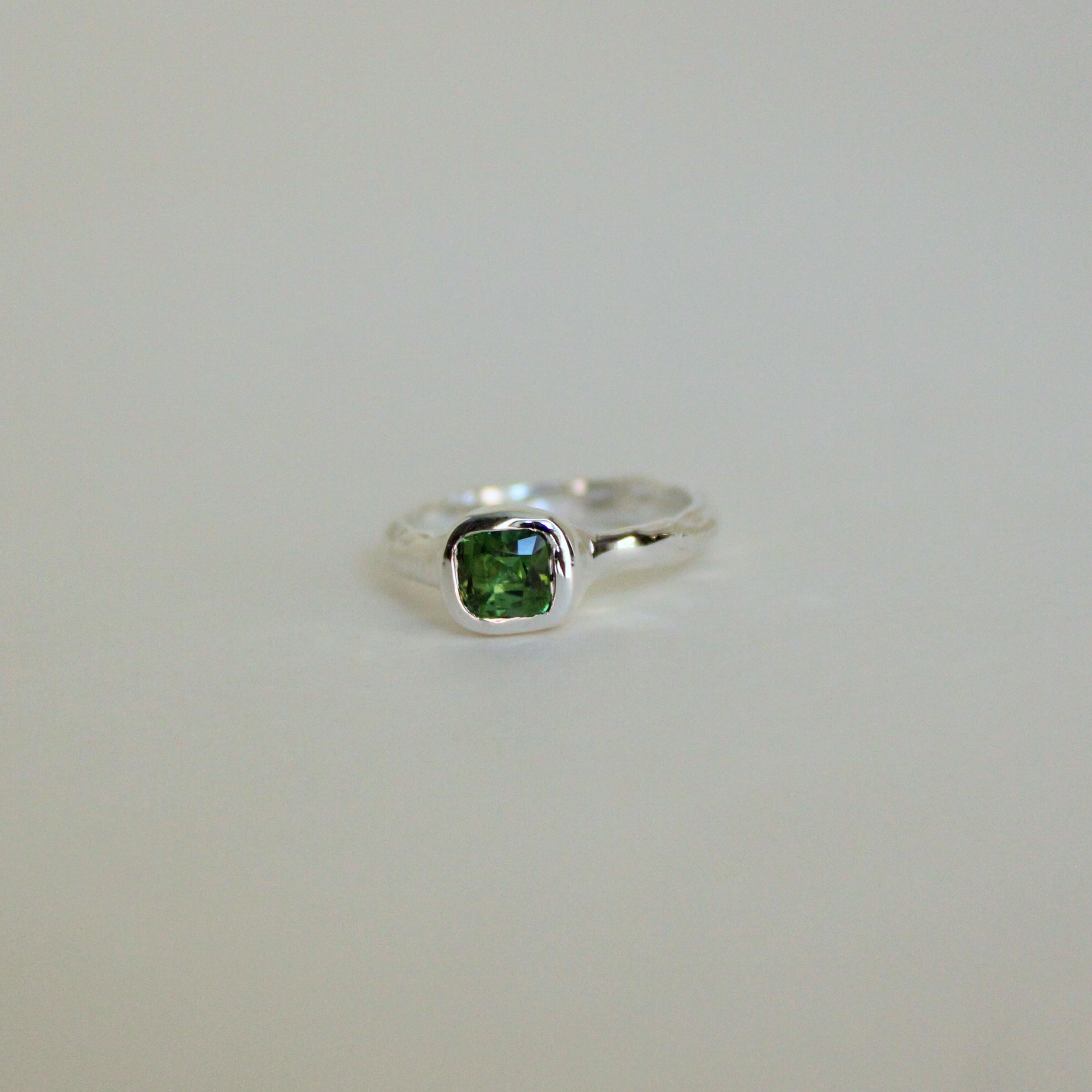 Organic Stacker Green Tourmaline Ring - 1