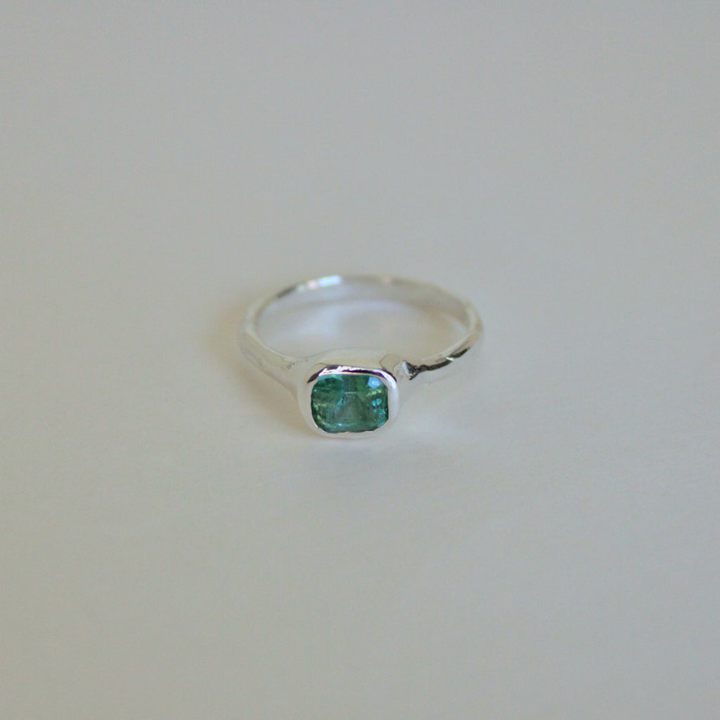 Organic Stacker Aqua Tourmaline Ring