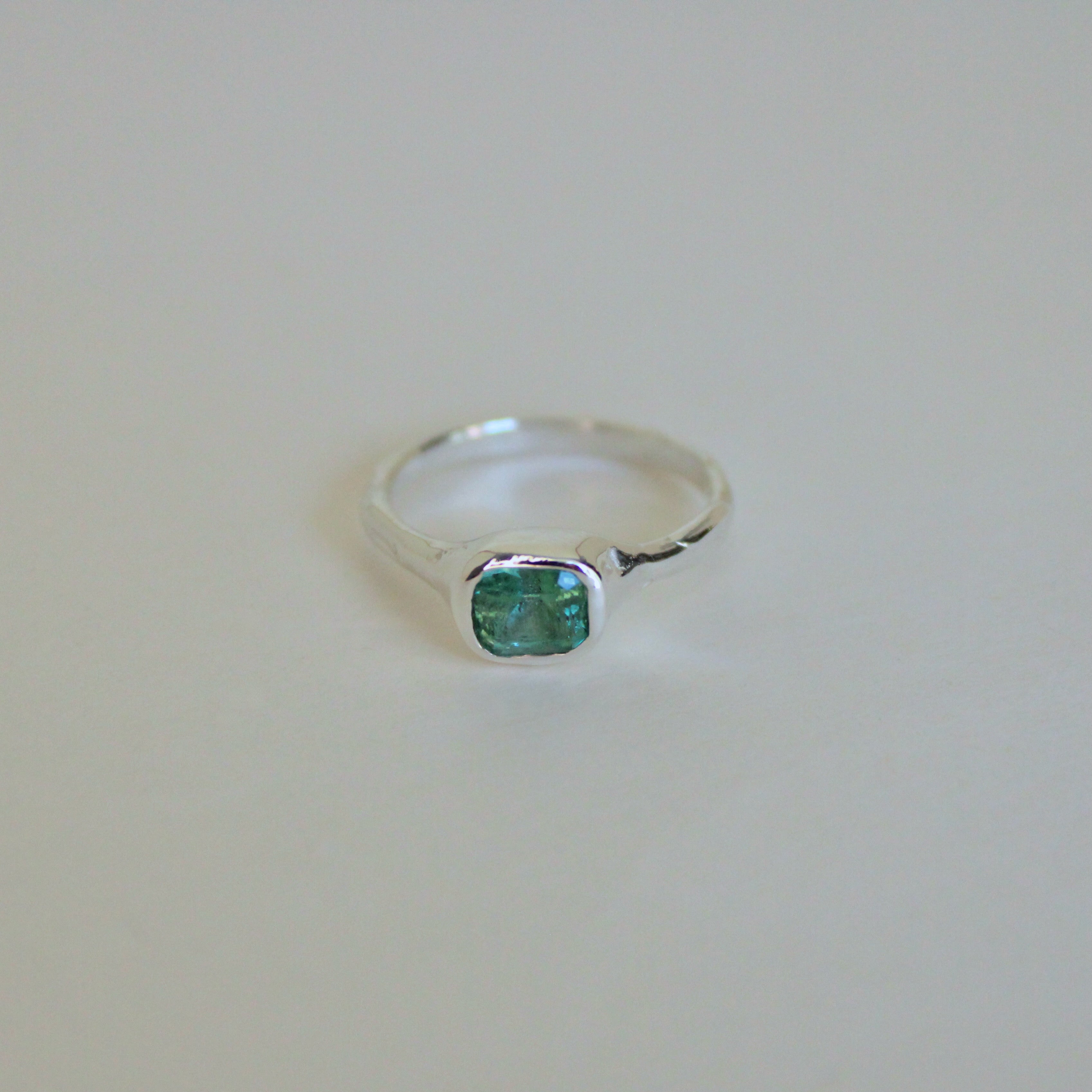 Organic Stacker Aqua Tourmaline Ring