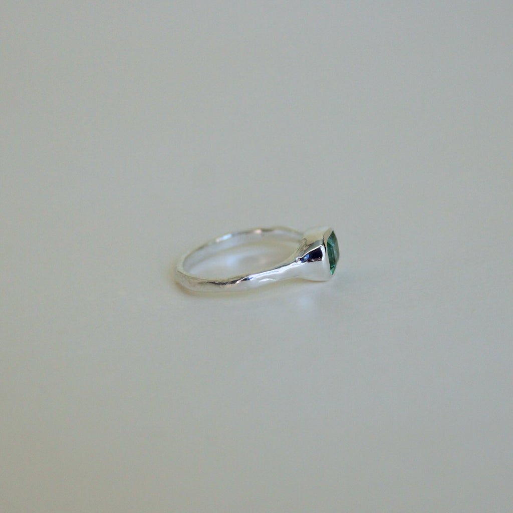 Organic Stacker Aqua Tourmaline Ring