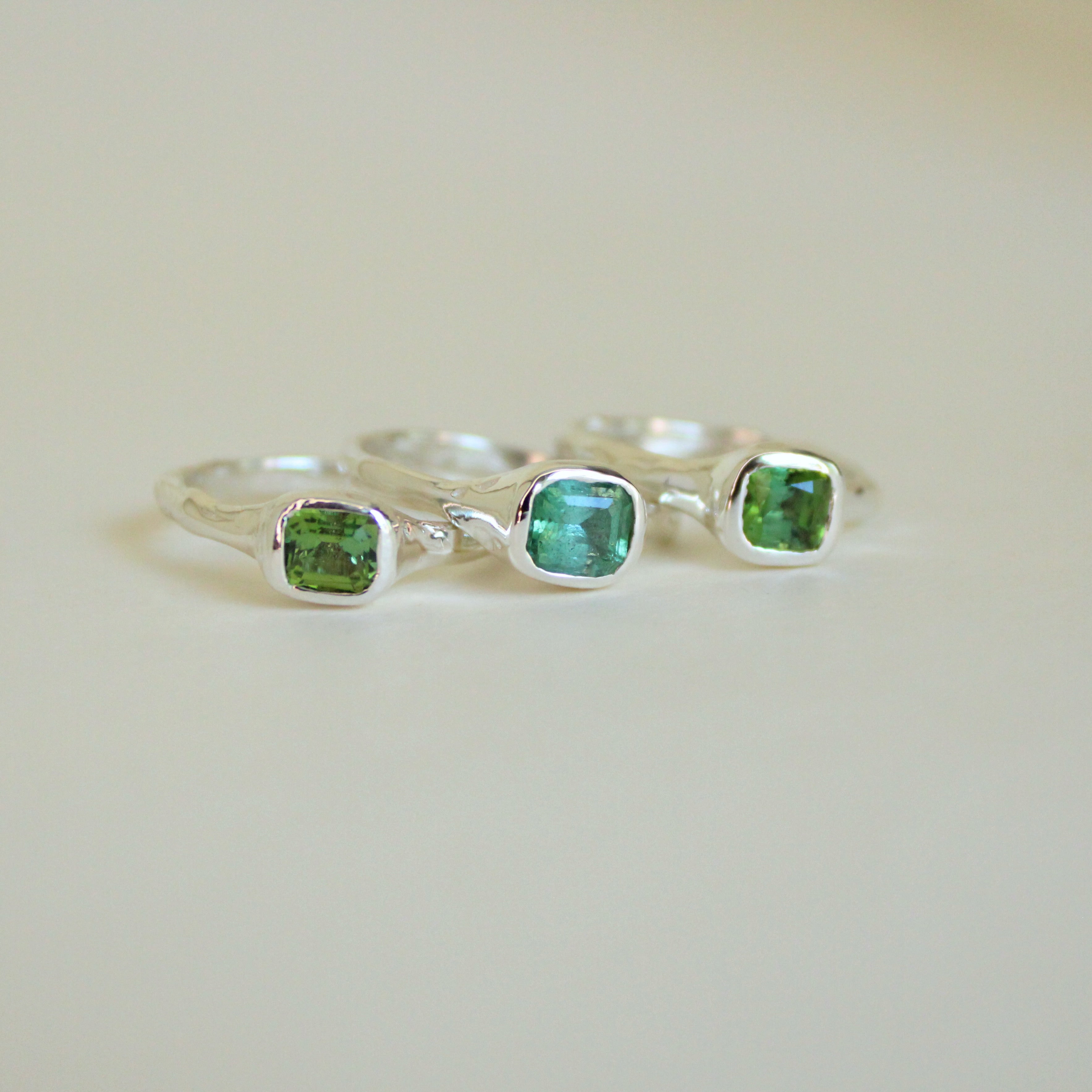Organic Stacker Aqua Tourmaline Ring