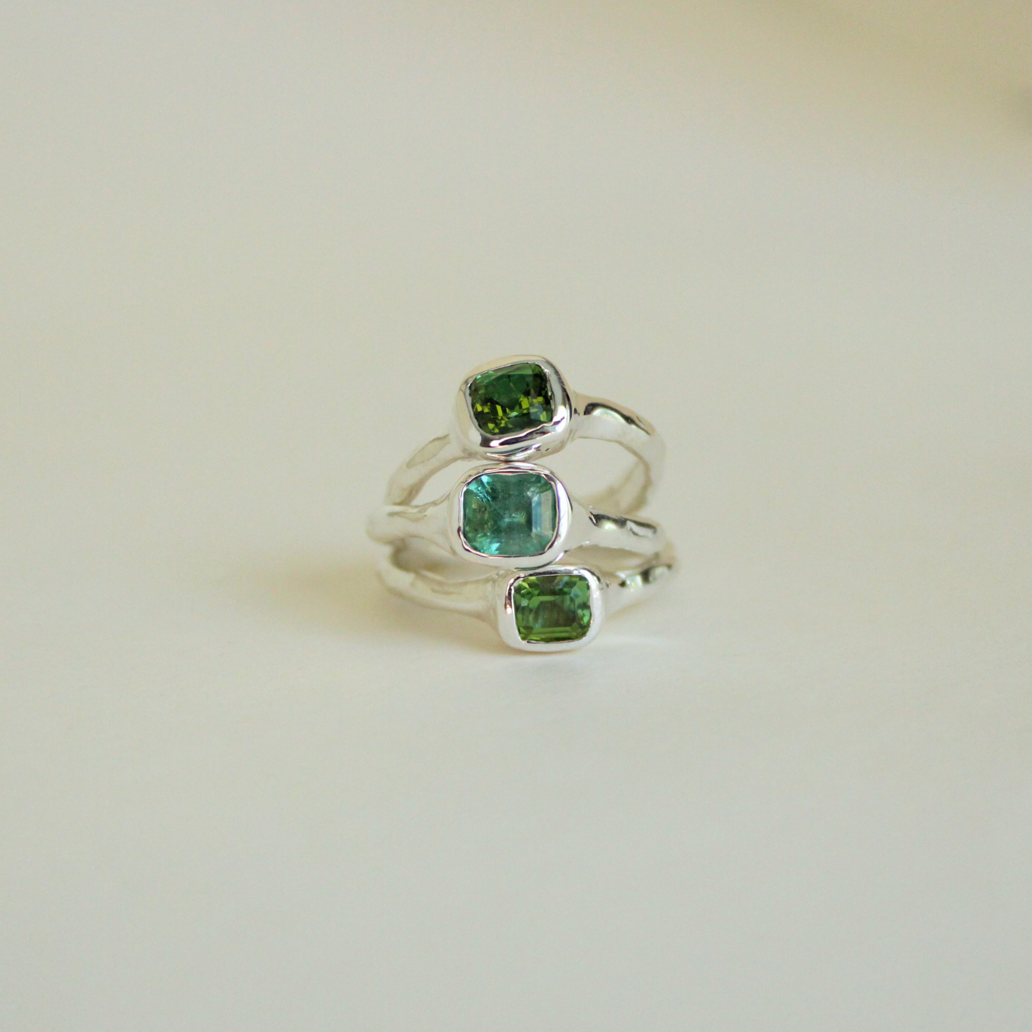 Organic Stacker Aqua Tourmaline Ring