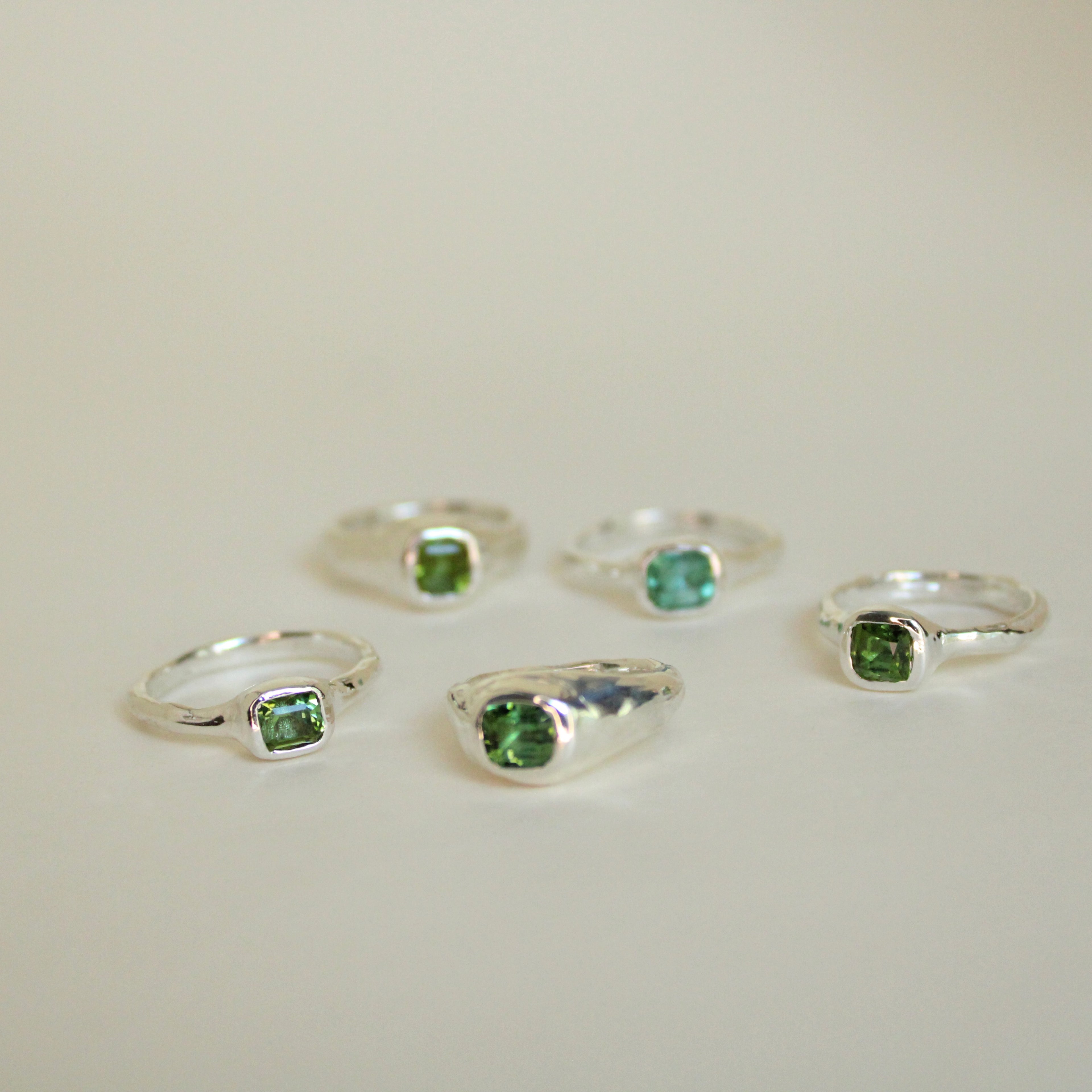 Organic Stacker Green Tourmaline Ring - 1