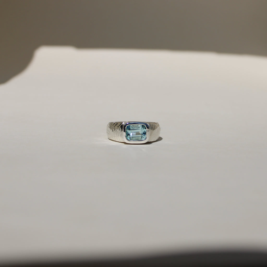 Carved Ring - Aquamarine