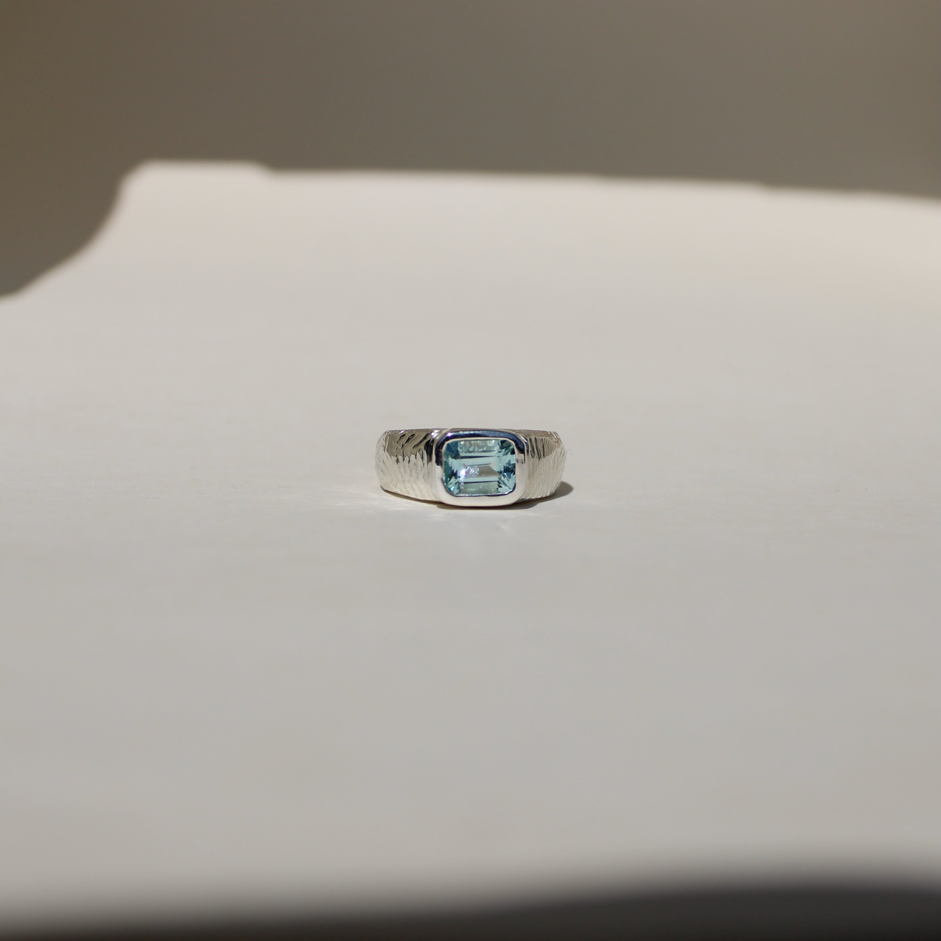 Carved Ring - Aquamarine