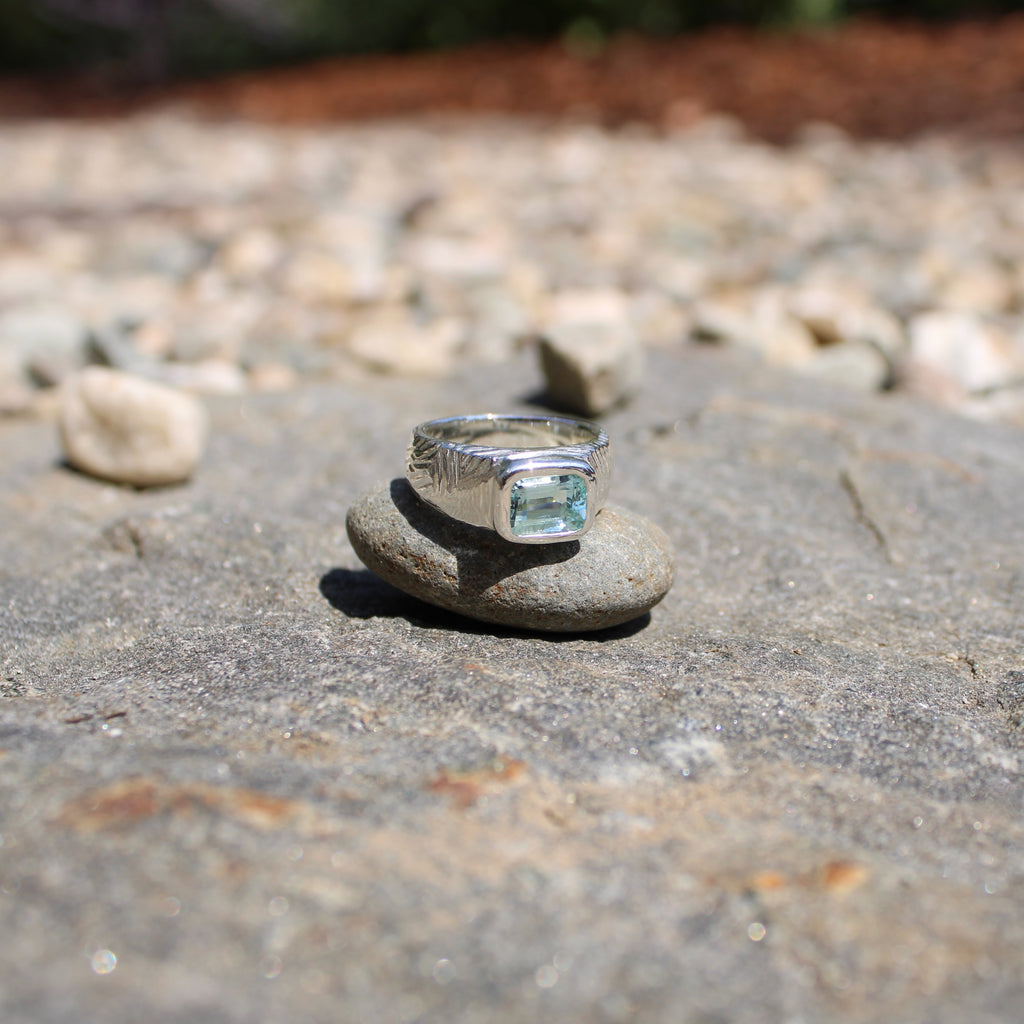 Carved Ring - Aquamarine