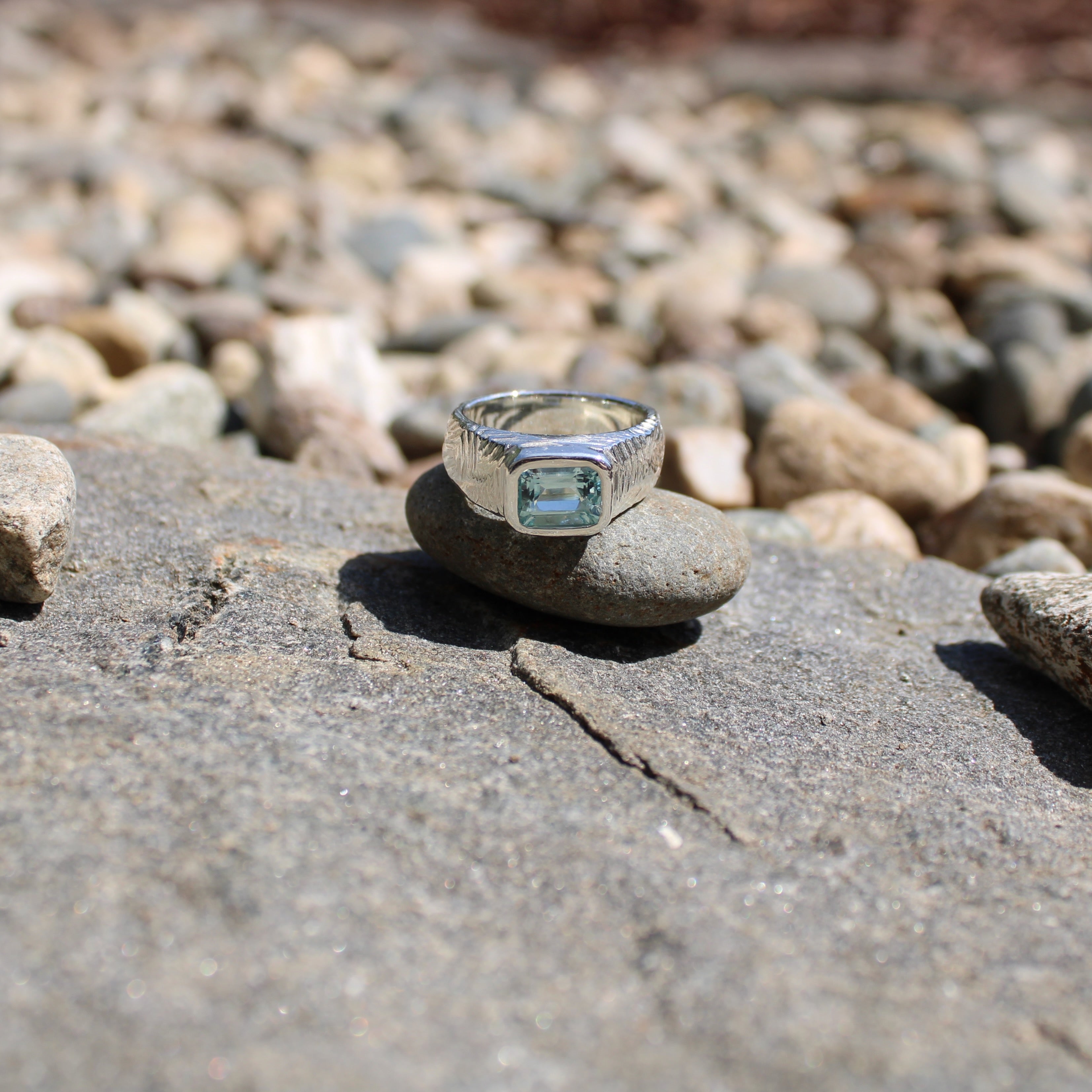 Carved Ring - Aquamarine