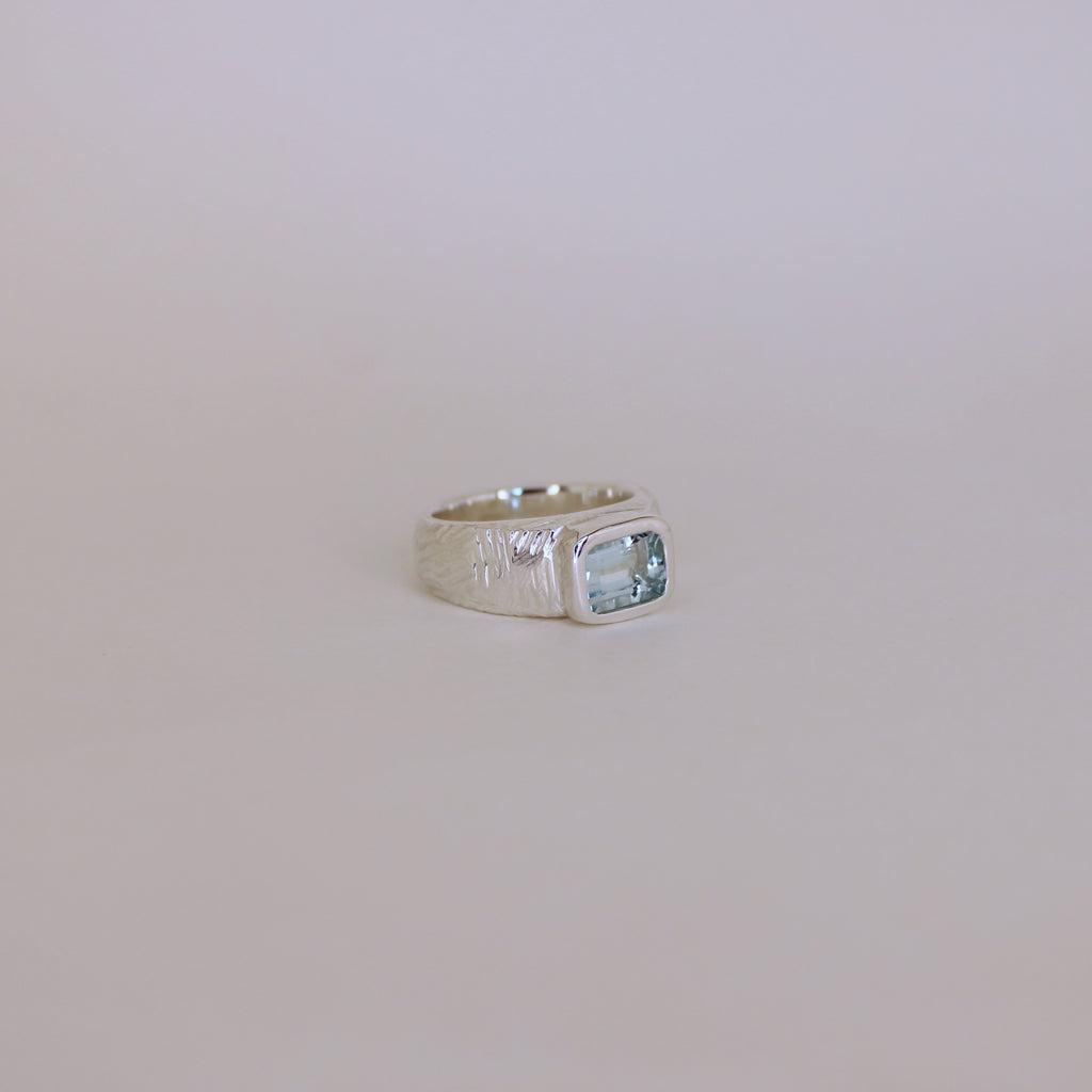 Carved Ring - Aquamarine