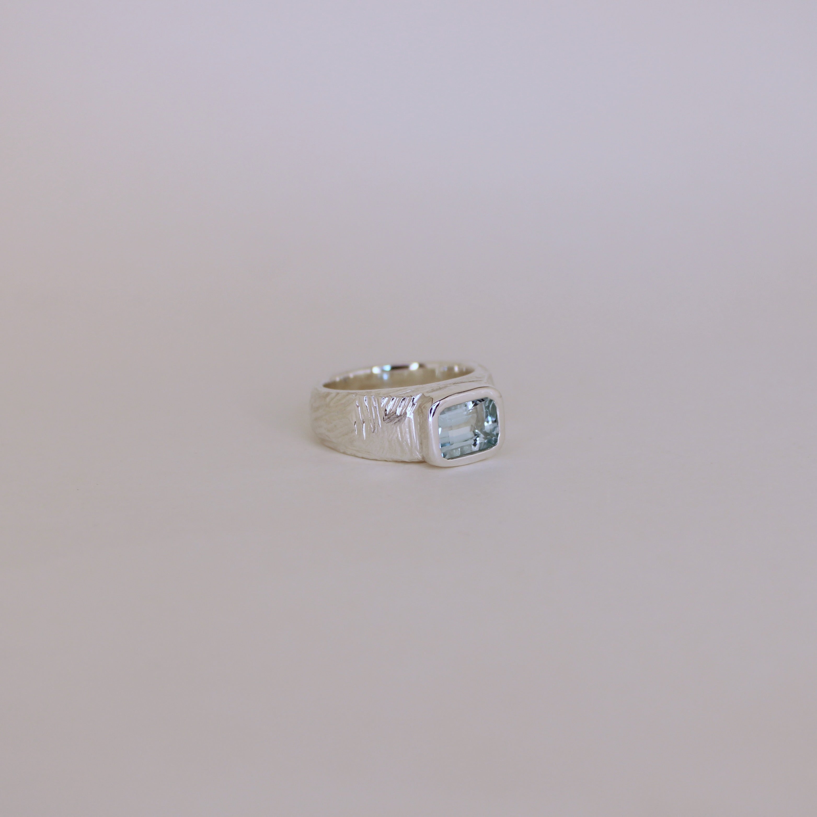 Carved Ring - Aquamarine