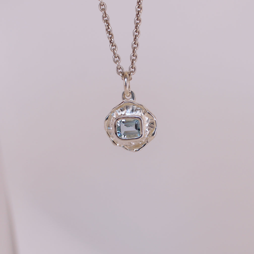Aquamarine Tart Sterling Silver Pendant