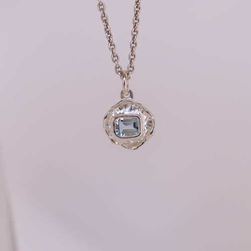 Aquamarine Tart Sterling Silver Pendant
