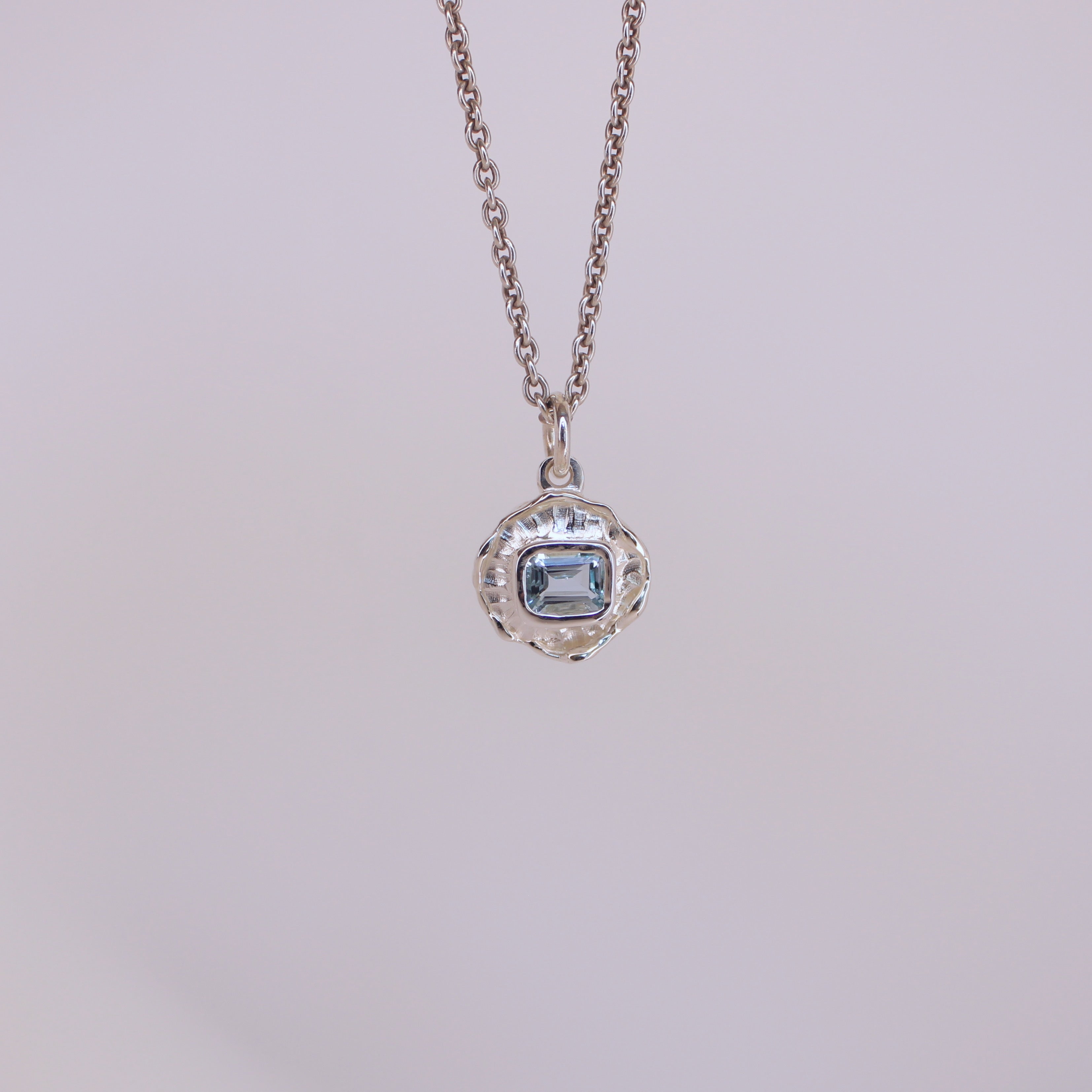 Aquamarine Tart Sterling Silver Pendant