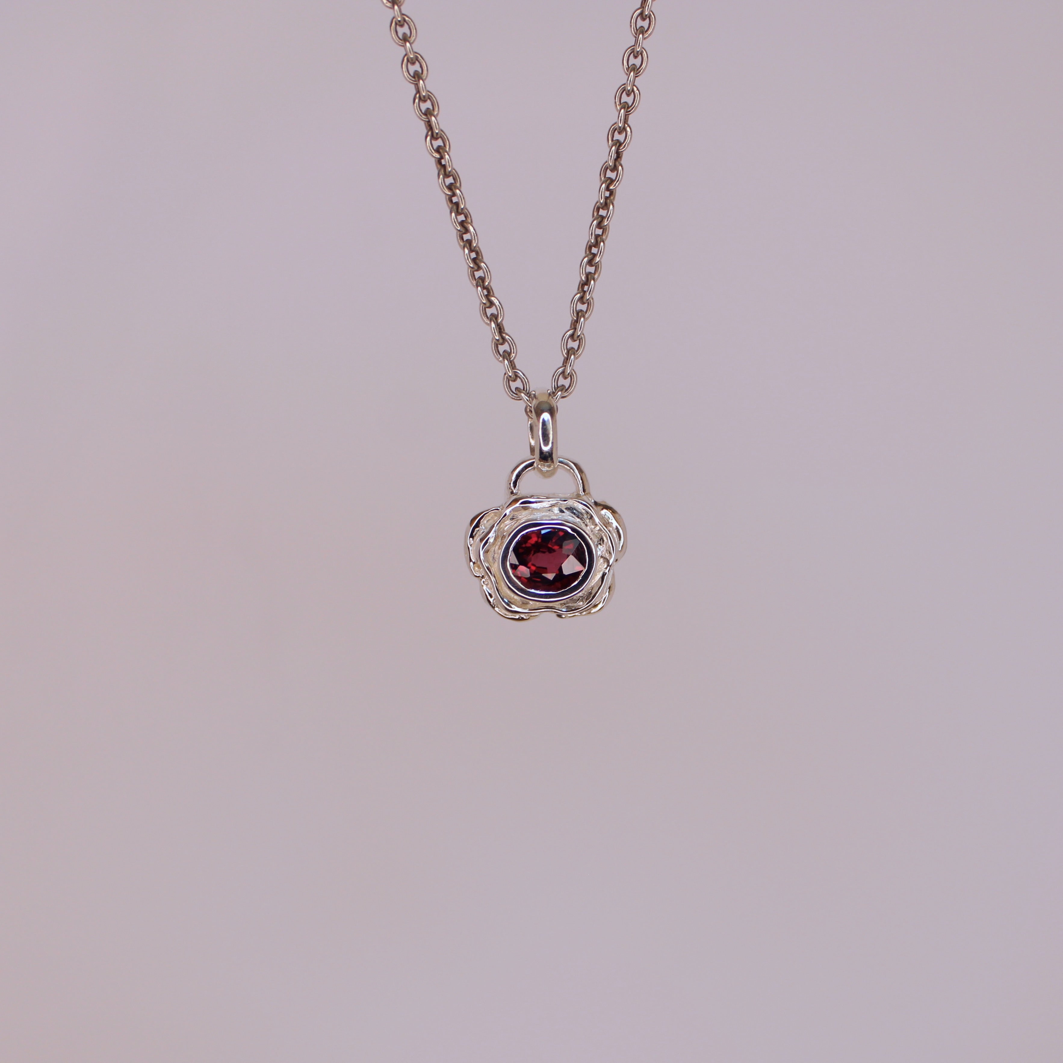 Cosmos Garnet Pendant Sterling Silver