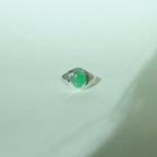 Jadeite Signet Ring Sterling Silver