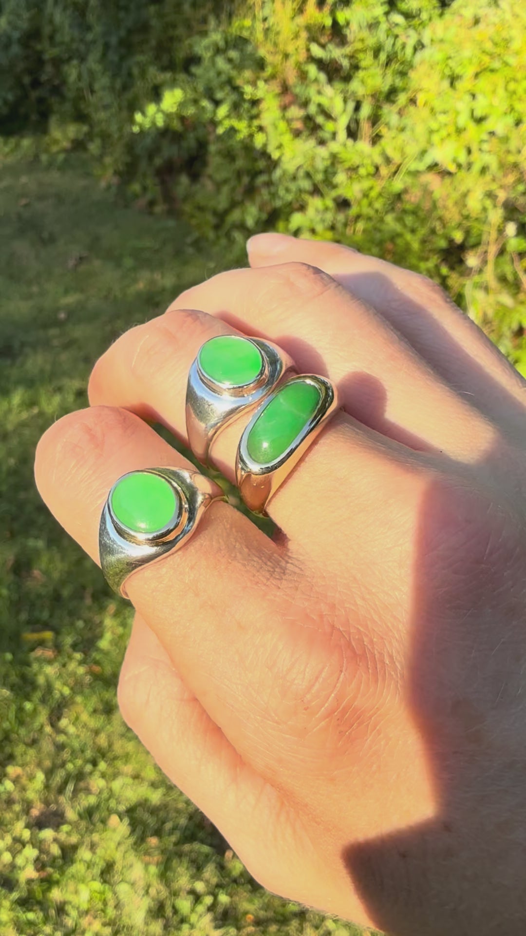 Jadeite Saddle Ring 14k